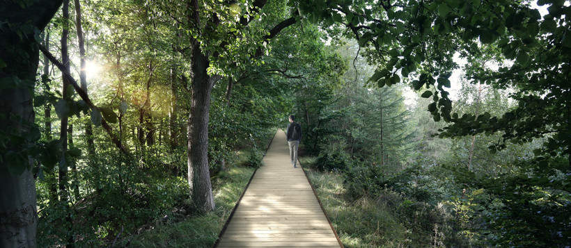 Новый формат лесных прогулок: в Дании посреди леса появится огромная спиральная башня